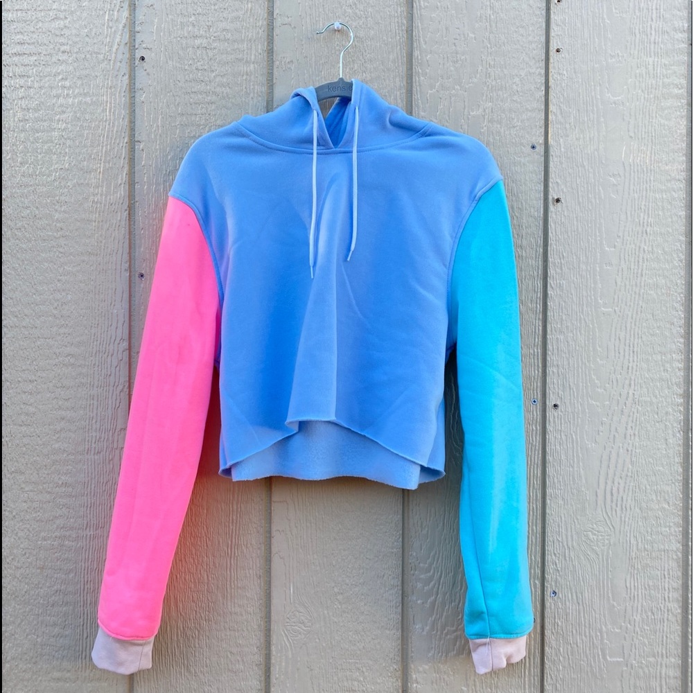 Multi-color Cropped Hoodie